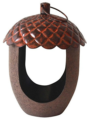 Peckish Vogelfutterstation aus Metall in Eichelform.