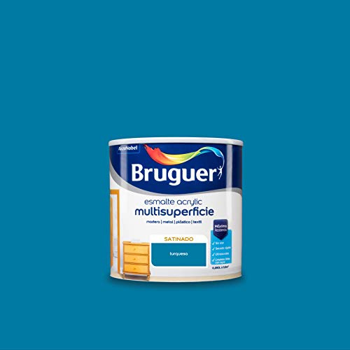Bruguer Acrylic Multisuperficie Esmalte al agua Satinado Azul Turquesa 250 ml