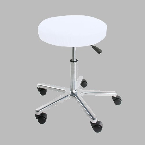Dukal | Bezug für Hocker aus Frottee | Maße Ø 28-35 cm | Farbe: Weiss