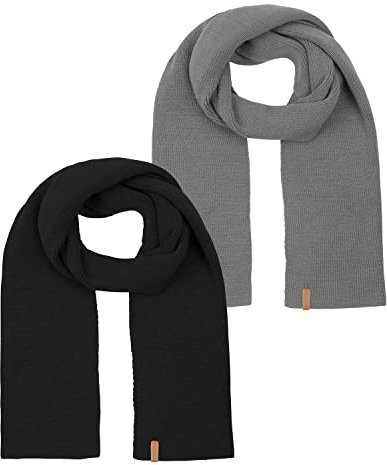 riverso Herren Schal RIVLiam 2er Pack Strickschal Männerschal Winterschal Langschal Basic Einfarbig 100% Acryl Herbst Winter Einheitsgröße, Größe:One Size, Farbe:Farbmix 4