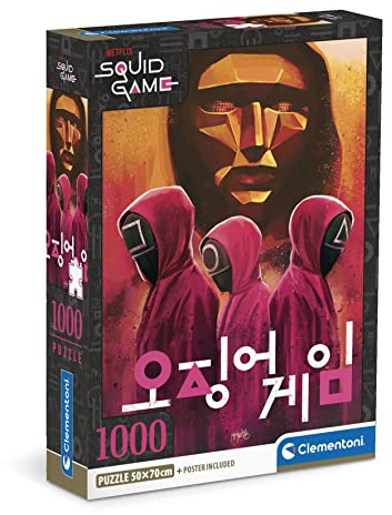 Clementoni - Squid Game Game-1000 Teile für Erwachsene, Netflix-Puzzle, Made in Italy, Mehrfarbig, 39715
