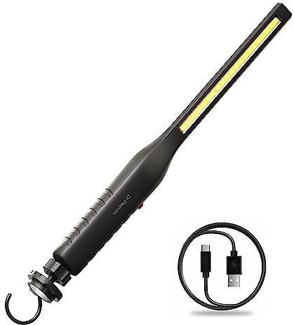 DR.PREPARE Lampe de travail LED rechargeable COB 4000 mAh, 700 lumens, lumière portable avec base magnétique, pivote à 360° pour réparation de peinture de voiture, atelier, réparation, inspection,