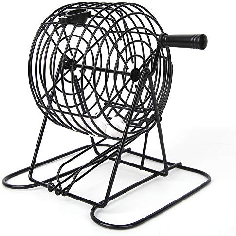 KIMISS Traditionelles Wein-Set, Glücksball-Bar-Party, Lotterie, Bingo-Spiel-Set, nur Bingo-Bingo-Spielkorb, Bingo-Käfig-Maschine, Familiengruppen-Unterhaltung