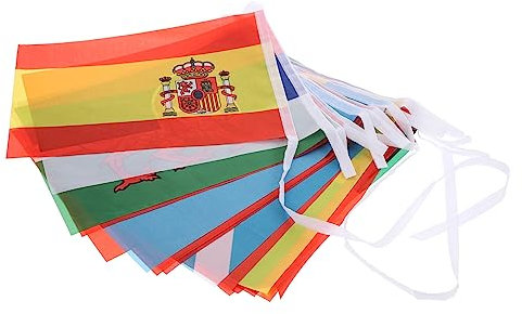 Happyyami 1 Saite Europapokalfahne Weltflaggen Dekorationen Nationalflagge Wimpel Der Welt Boot-Flagge Zum Aufhängen Flaggen Verschiedener Länder Flaggenbanner Mini Polyester