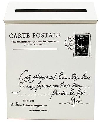 OSALADI Briefkasten Buchstabenbedruckung Dekorativer Wandbriefkasten Altmodischer Pfosten Kreatives Fotorequisit Beige-weiß