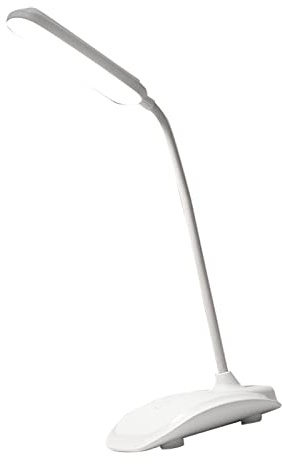 AMONIDA Lampada da Scrivania a LED, Lampada da Tavolo con Controllo Tattile a Temperatura di Colore a Tre Livelli, Robusta e Durevole, Ricarica USB per la Scuola (Bianco)