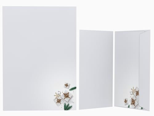 Weihnachtsbriefpapier | Edle Weihnachtsgeschenke | Briefpapier | Kuverts | Weihnachtspapier | edel | modern (100 Blatt)