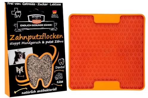 QCHEFS ZAHNPUTZFLOCKEN Lickimat Mini Soother Tuff Leckmatte Hund Zahnpflege | Zahnpflege Hund, Mundgeruch, Zahnstein Weg, Schleckmatte, schlecken nach dem Hundefutter, Beruhigung, Hundezubehör, unterwegs