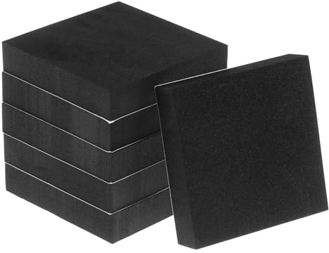 sourcing map 6pcs Adhesive Foam Padding Sheets 3/4 Inch Thick x 4 Inch Long Square EVA Foam Sheet Self Stick Non-Slip Anti Vibration Pads, Anti-Skid Noise