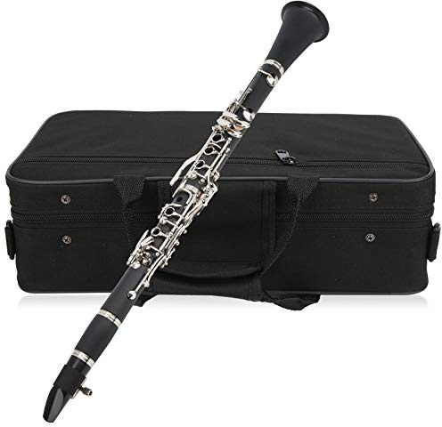 B-Tasten-Klarinetten-Musikinstrument, Klarinetten-Set, 17 Tasten, Holz Bb mit Reinigungstuch, Schilf-Schraubendreher-Box, Musikinstrument (BLACK)