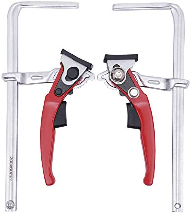 Lot de 2 pinces à cliquet, rail de guidage de scie, serre-joint de table, pince à levier, serre-joint puissant pour travaux professionnels, profondeur de la gorge, meulage, coupe, soudage (diamètre de