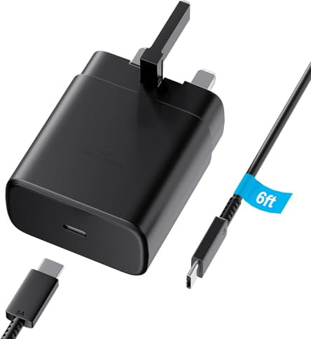 for 45W USB C Super Fast Charging for Galaxy S25/24 Ultra/S24/S23 Ultra/S23+/S22/S22 Ultra/S22+/Note 10/20/S20/S21,A33,A53,S7/S8,USB C Power Adapter Plug for Type C (deep black)