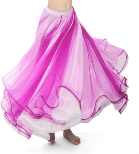 ROYAL SMEELA Satin Bauchtanzröcke Fuer Frauen Bauchtanz Rock für Damen orientalischer Tanz Kleidung Bauch tanzen Rock Bauchtanz Großer Swing Rock Bauchtanz Kostuem Profi Lange röcke für Bauchtanz