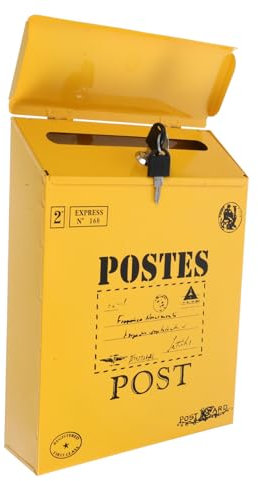 KITANDOVE Briefkastenständer Mit Klappdeckel Abschließbar Für Draußen Retro-Design Mit Zeitungsfach Und Spendenfach