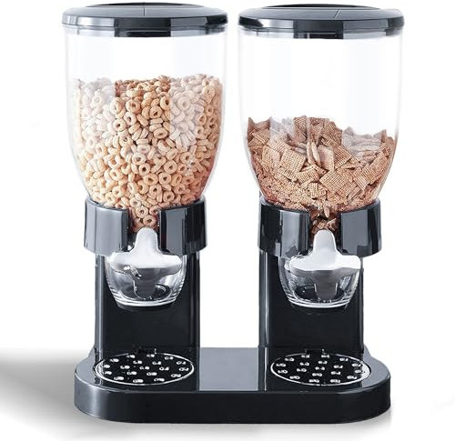 Wantsmart Müslispender Doppelt, 3.5L Cereal Dispenser Einfach zu Bedienen, Cerealienspender für die Küche, luftdichter Frischhaltedose für Reis, Müsli, Nüsse