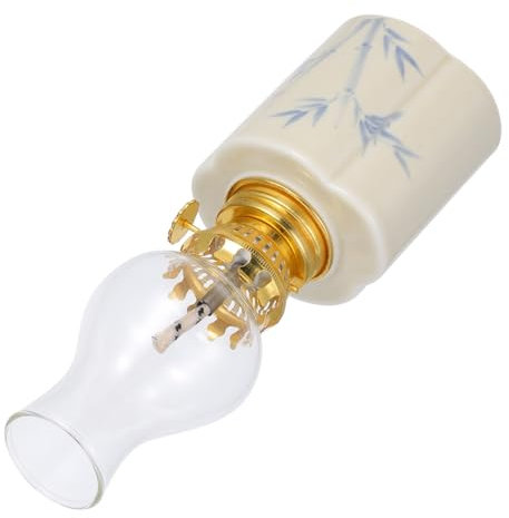 Warmhm Petroleumlampe Aus Porzellanglas Nachfüllbare Ölkerzen Mit Lampenschirm Vintage-Design Für Zuhause Büro Garten Als Notbeleuchtung Im Freien Antiker Lampenkamin Klarem