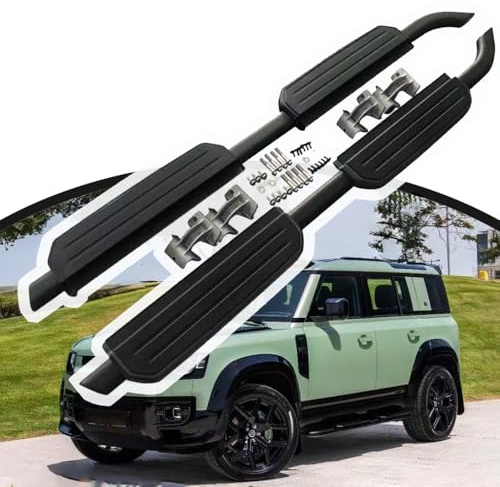 2 pezzi di Pedane Laterali per 2020-2026 Land Rover Defender 110 130 L663 4porte, Pedane Laterali, Pedaliera, Kit di Montaggio Senza Foratura | Accessori per Auto SUV (Telaio Nero)