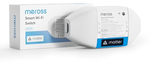 Meross Matter Smart DIY Switch with Energy Monitor, 16A Wireless Relay WiFi Switch Works with Alexa/HomeKit/Google Home, Smart Switch Module Voice & Remote Control, Neutral Wire Required