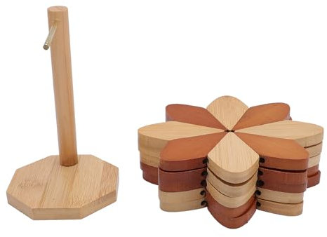 5 Couchets en Bois pour Plats Chauds Caldets et Underliners Moulier de Vent Forme Grand sous-traitant Hot Pot Pots Mat à Chaleur Résistants de Table DÉCORATIV