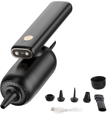 Akozon Aspirateur de Voiture 50W Vue de Main-d'œuvre de Haute Puissance avec Lumières LED Différentes Buses de 180 ° Pliables Portables Pliables pour un Aspirateur sans Fil Rechargeable (BLACK)