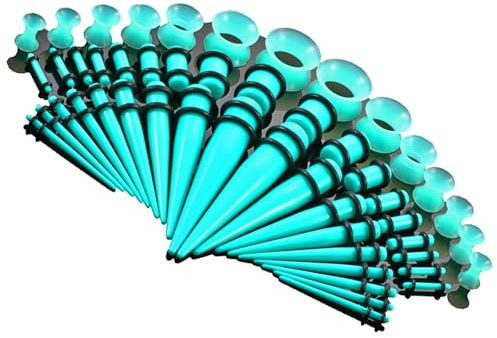 MZRAN 50 Stück Körperschmuck-Dehnstäbe, verschiedene Größen, buntes Acryl-Ohrdehnungs-Set, Erweiterungskegel für Anfänger, Acryl-Piercing-Plugs, Einheitsgröße, Wie beschrieben, Wie beschrieben