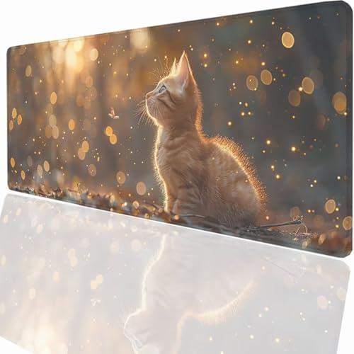 Tapis de Souris de Jeu, 600x300x3mm XXL Tapis Souris Gaming Grand, Antidérapant Étanche, Extended Long Clavier Mouse Pad, Accessoire Bureau, pour Gamer, Ordinateur, PC Chat PjY10162 N-U