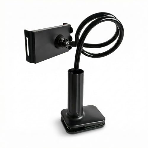 Solvio Kindle Holder for Bed, Gooseneck Tablet Holder Stand with 360° Rotation, Flexible Arm Tablet Mount Clamp for iPad, Kindle Paperwhite, Switch, Samsung Galaxy Tabs & 4.7-10.5 Devices - Black