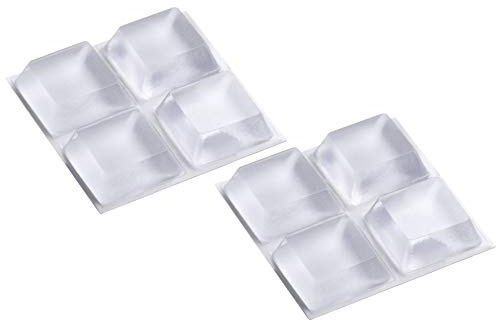 Metafranc 646026 646026-Tope, Autoadhesivo, Transparente, 8 Unidades, protección eficaz de Superficies sensibles, Juego de amortiguadores para Puertas de Armario, 20 x 20 mm (8 Stück