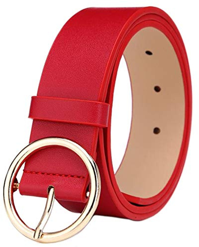MESHIKAIER 41 * 1.3 Zoll Damen mode PU Leder Gürtel Taillengürtel Hüftgürtel Casual Waist Belt mit Metallisch Schnalle