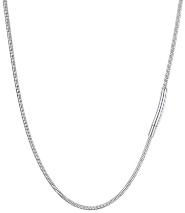 PROSTEEL Schlangenkette Edelstahl Halskette Ketten Silber/Gold/Schwarz | 2mm dünn rund Schlangen Kette 41-76cm Länge für Herren Damen Männer Jungen Chain Necklace Accessoire Schmuck für Anhänger