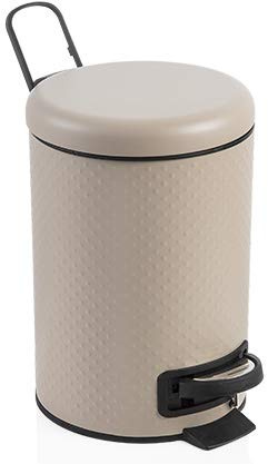Baroni Home Pattumiera Bagno con Pedale Cestino Bagno Dotty Tortora 17X21X25 cm