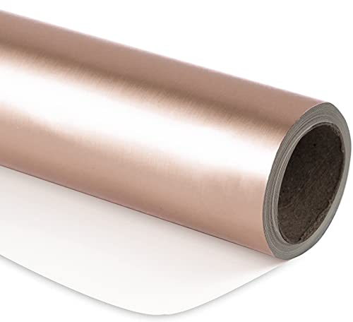 RUSPEPA Roséguld metalliskt omslagspapper – 44 cm x 10 m – enfärgat matt papper perfekt för bröllop, födelsedag, jul, babyshower