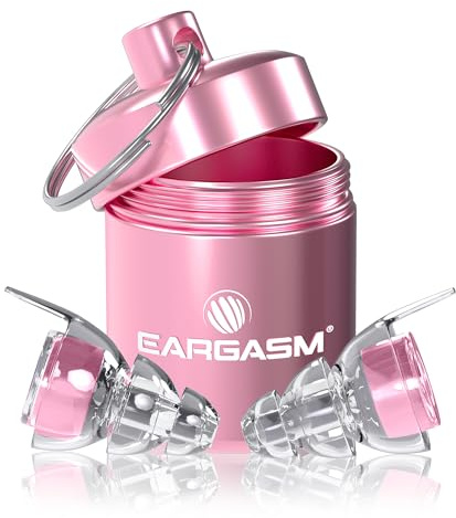 Eargasm High Fidelity Pinke Ohrstöpsel für Konzerte, Festivals, Musiker, DJs, Nachtleben und Motorradfahren – Wiederverwendbare Ohrstöpsel zur Lärmreduzierung um bis zu 21 dB