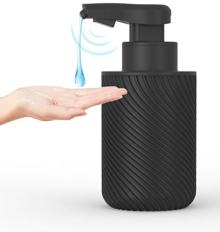 Octonyluck Seifenspender Automatisch, Berührungsloser schaumseifenspender mit Sensor Infrarot, Automatischer Seifenspender Küche und Seifenspenders Dusche, USB Wiederaufladbar, IPX5, Schwarz, 300ml