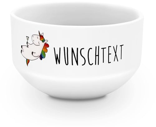 Mr. & Mrs. Panda Schüssel mit Namen Einhorn Cocktail - Personalisierte Geschenke, Unicorn, Caipirinha, Schale, Sekt, Geburtstag, Müslischale, Müslischüssel, personalisiert, Suppenschüssel, Cuba Libre