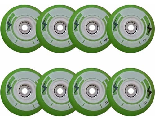 Generisch Inline Skate Rollen Inline Skate Räder 76 mm/80 mm leuchtende Indoor/Outdoor Rollschuh Räder 85 A LED blinkende Inline Skate Ersatz PU Räder 8 Stück