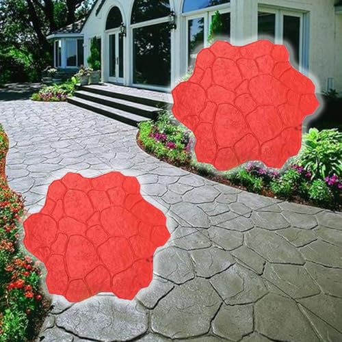 UrbanUp Molde Piedra Esteras de Estampado Concretas de la Flor de Piedra Natural, Moldes de Hormigón Realistas para Caminos Y Paredes, Sellos de Hormigón Flexibles DIY sin Costuras