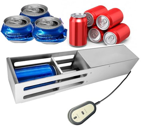 pedenencelia Automatic Can Crushers,Electric Can Crusher,Low Noise,12-16 Ounce Aluminum Cans,6-12 Ounce Plastic Bottles,200~550ml Cans,For Home Commercial Use,white