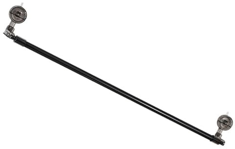 Bastone per tenda regolabile con rotazione a 180°, 62207 cm, asta telescopica per doccia, asta appendiabiti senza fori, per piastrelle, vetro, superfici lisce in metallo, RenterFriendly (nero 112)