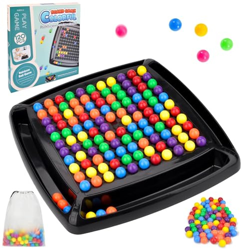 Intellectual Chessboard - Dual Duel, Intellectual Games for Kids and Adults, 120Pcs Rainbow Ball Elimination Game, Tabletop Puzzle Chess Strategy Family Game Party Game, Gifts for Birthday Christmas