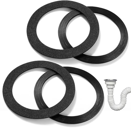 Lyeteung 4 PCS 114mm Sink O Ring Seal Washer, Basin Plug Sealing Washer, Replacement Sink Drain Accessories Seal Ring, for 114mm Sink Waste