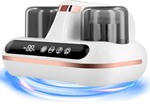 Kokorosa Bed Vacuum Cleaner - 5-in-1 Cordless Mattress Vacuum Cleaner, Powered by UV-C Light & Ultrasonic Technology, 16Kpa Strong Suction, Low Noise, Mite Removal Instrument Suitable for Bed, Pillow