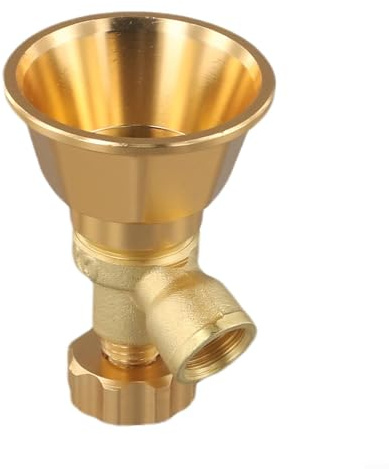 Adjustable High Pressure Air-Vortex Spray Nozzle for Agricultural Irrigation, Copper Construction, Gold Color, 68mm Length, Versatile Design for Herbicides and Fungicides
