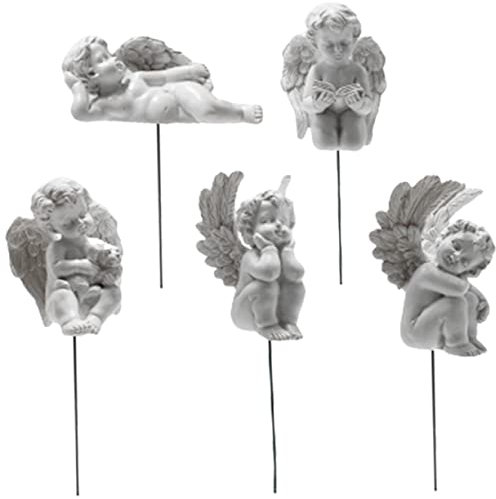 Toddmomy 5stücke Engel Skulptur Aus Harz Für Gartendekoration Und Heimdekoration Exquisites Engel-Modell Als Blumentopf-Accessoire Und Schreibtisch-deko Langlebig Und Unverwüstlich