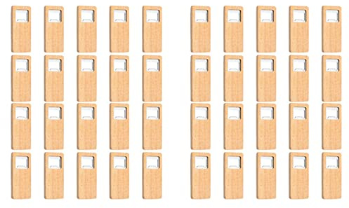 Xnuiasqe Lot de 40 décapsuleurs en bois avec poignée en bois et acier inoxydable - Accessoires de cuisine - Cadeau de fête