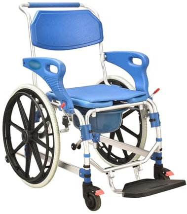 GHCCDAM Fauteuil Roulant Manuel Autopropulsé, Toilettes Mobiles, Chariot Léger Pliant, Scooter Multifonctionnel pour Les Personnes À Mobilité Réduite, Fauteuil Roulant De Toilettes, Chaise D'aisance