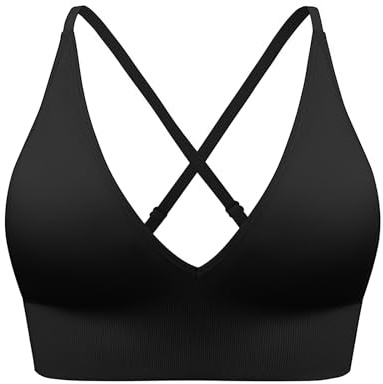 MUNSKT Soutien-gorge de sport classique à bretelles réglables sans couture, sans armatures, amovible, soutien-gorge push-up pour le sommeil, pour l'entraînement, le yoga, le quotidien
