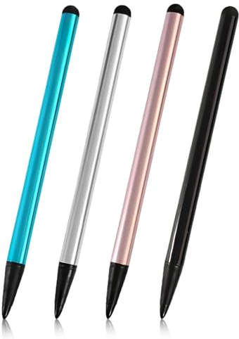 4PCS Stylus Pens for Touch Screens Universal Capacitive Touch Screen Pen Compatible with i Pad i Phone Sam-sung Galaxy Tablets Dual Tipped High Precision Anti-Scratch Tips