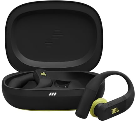 JBL Endurance Peak 4 Auricolari Sportivi True Wireless In-Ear con Cancellazione del Rumore, Bluetooth, Autonomia di 48 Ore, TwistLock, Resistenza a Polvere e Acqua IP68, Suono Pure Bass, Nero/Lime