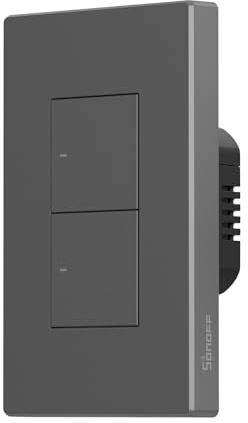 SONOFF M5 Matter - Interruptor de luz WiFi inteligente, interruptor de pared de 2 bandas con temporizador y control de voz, compatible con Matter, Alexa y Google Home, requiere cable neutro (tipo 120)